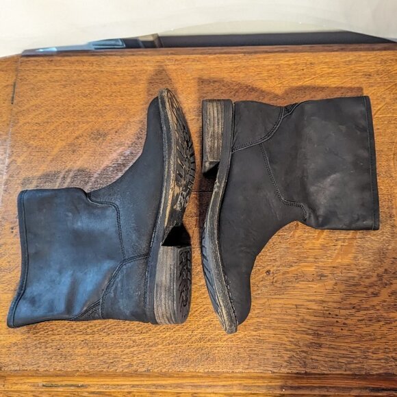 Lucky Brand Western Goth Pull On Moto Boots Wide Ankle Leather Boho - Picture 9 of 10